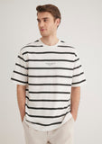 Black Striped Ecru T-Shirt
