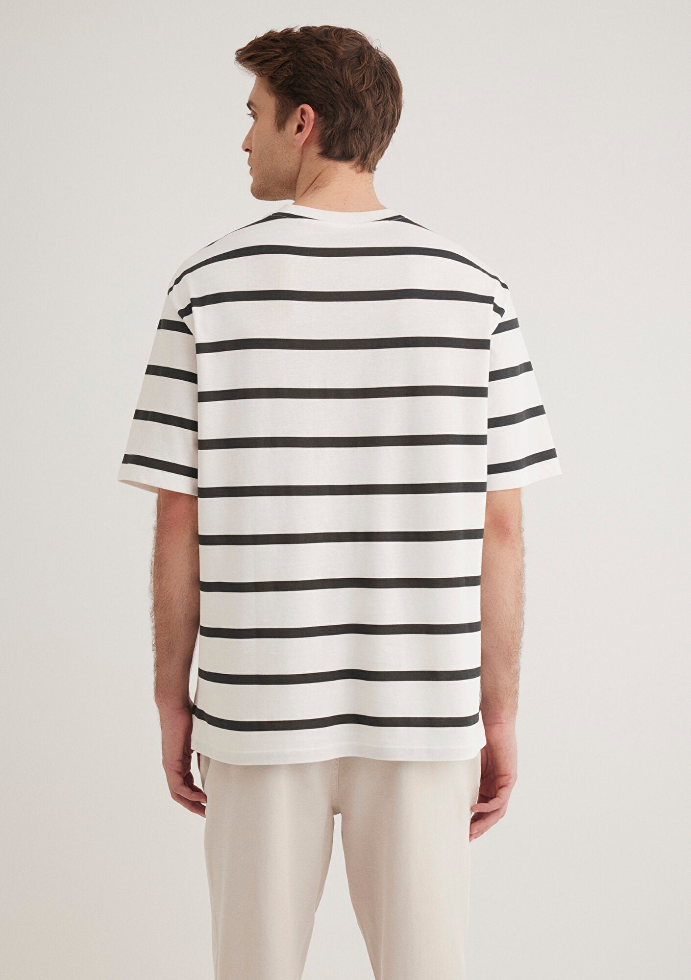 Black Striped Ecru T-Shirt