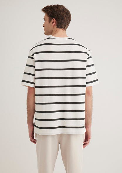 Black Striped Ecru T-Shirt