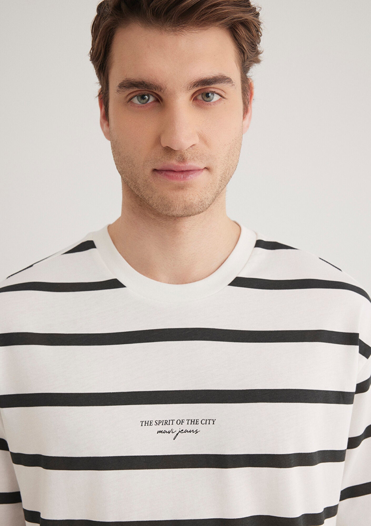 Black Striped Ecru T-Shirt