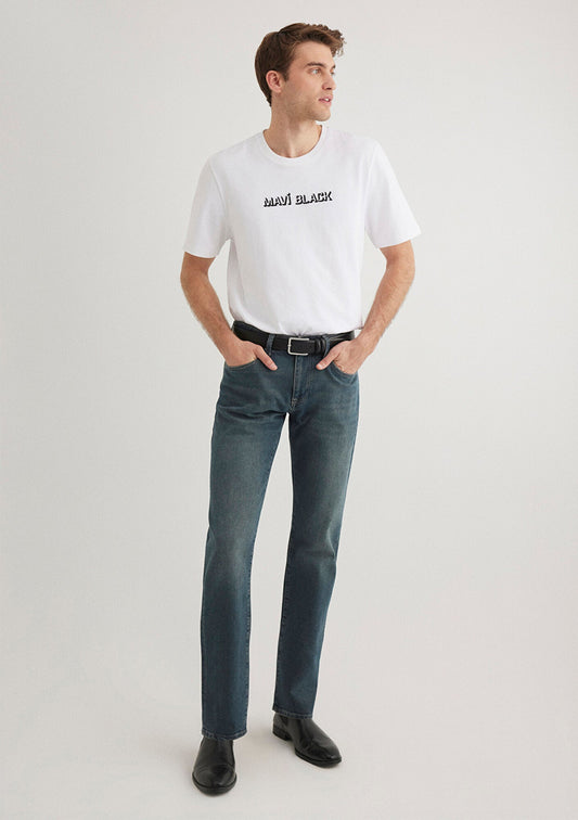 Mavi Black Printed White T-Shirt