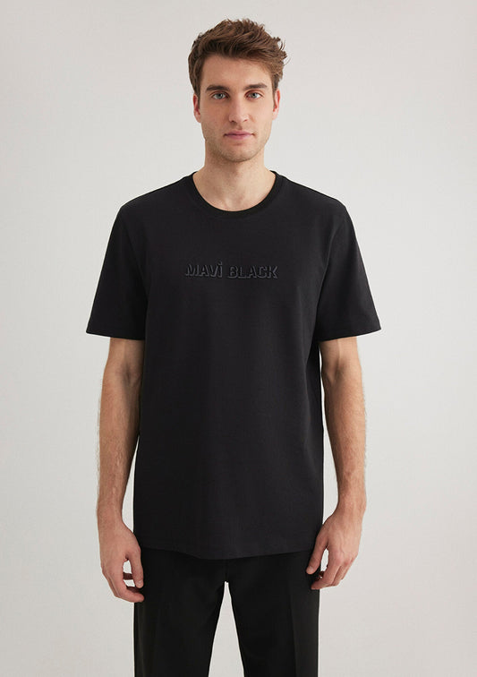 Mavi Black Printed Black T-Shirt