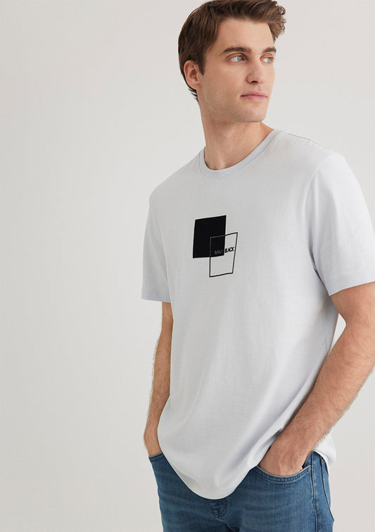 Mavi Black Printed Blue T-shirt