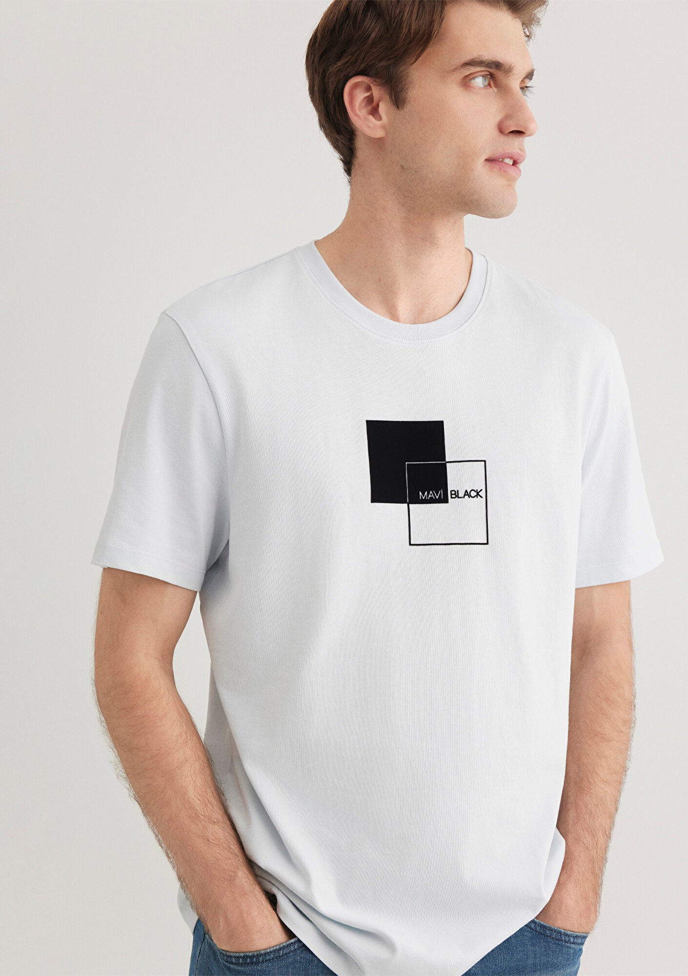 Mavi Black Printed Blue T-shirt