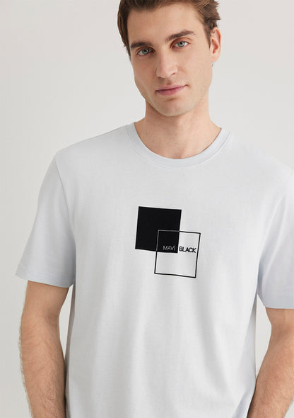 Mavi Black Printed Blue T-shirt