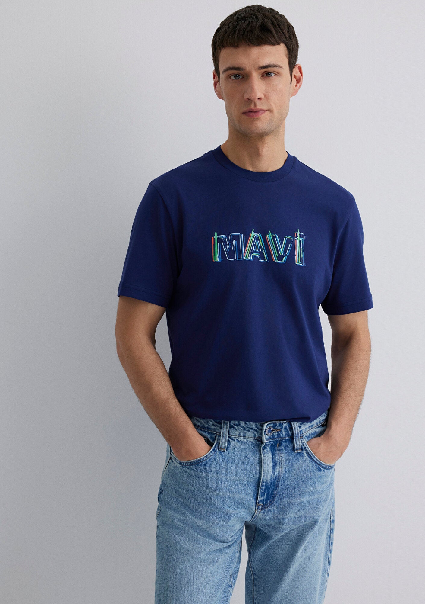 Blue Printed Navy T-Shirt