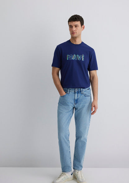 Blue Printed Navy T-Shirt