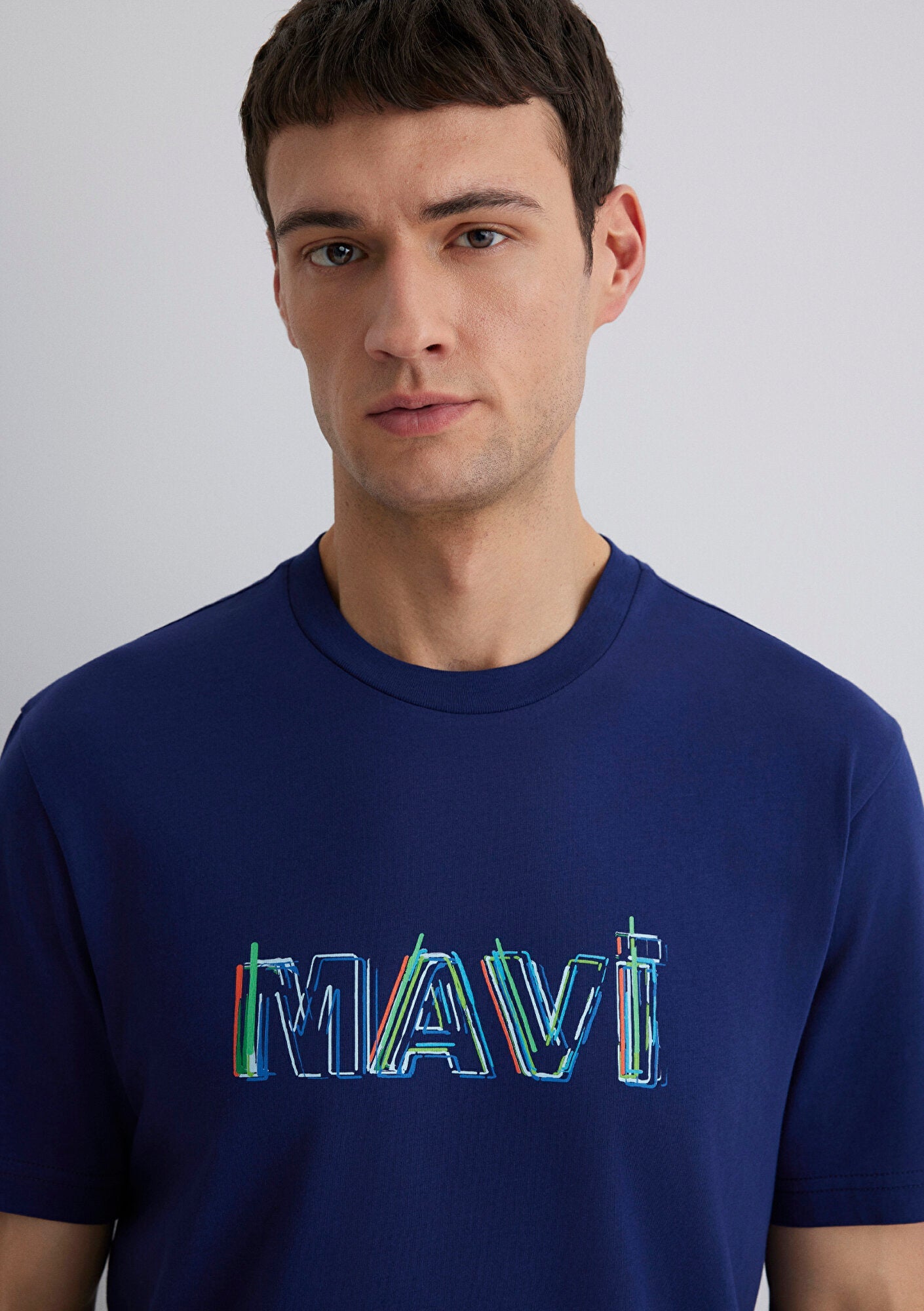 Blue Printed Navy T-Shirt