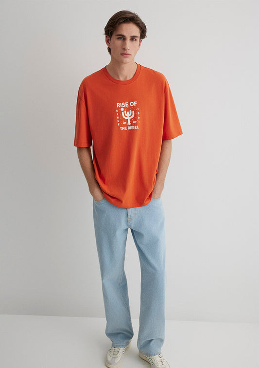 Rise Of The Rebel Printed Red T-Shirt