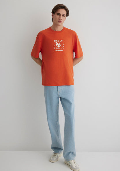 Rise Of The Rebel Printed Red T-Shirt