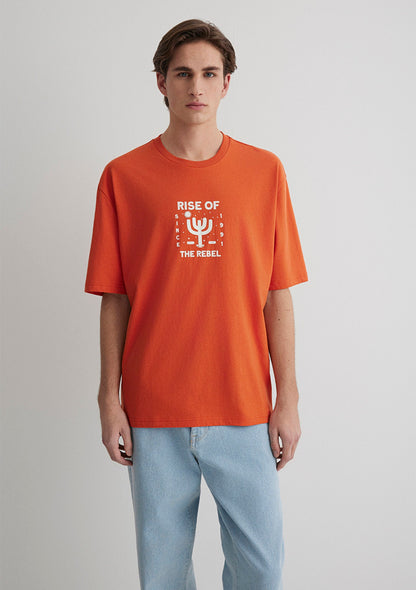 Rise Of The Rebel Printed Red T-Shirt