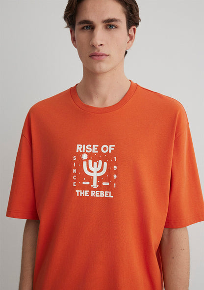 Rise Of The Rebel Printed Red T-Shirt