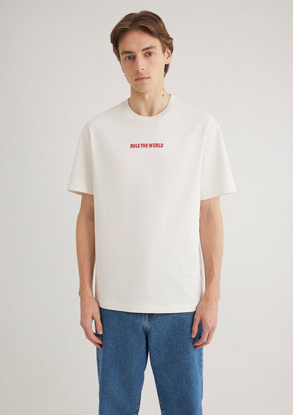 Back Printed Ecru T-Shirt
