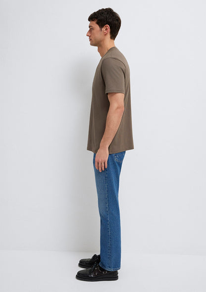 Mavi Logo Printed Brown T-Shirt