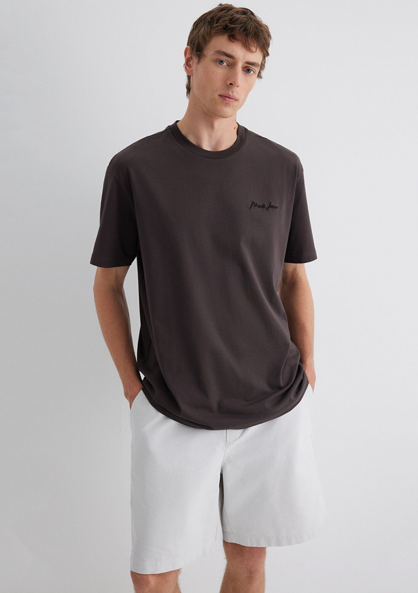 Mavi Jeans Embroidered Brown T-Shirt