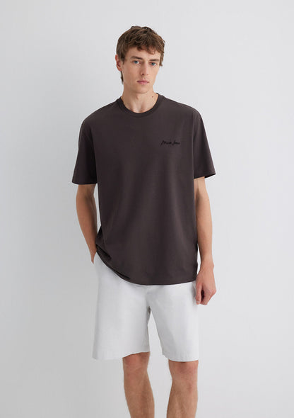 Mavi Jeans Embroidered Brown T-Shirt
