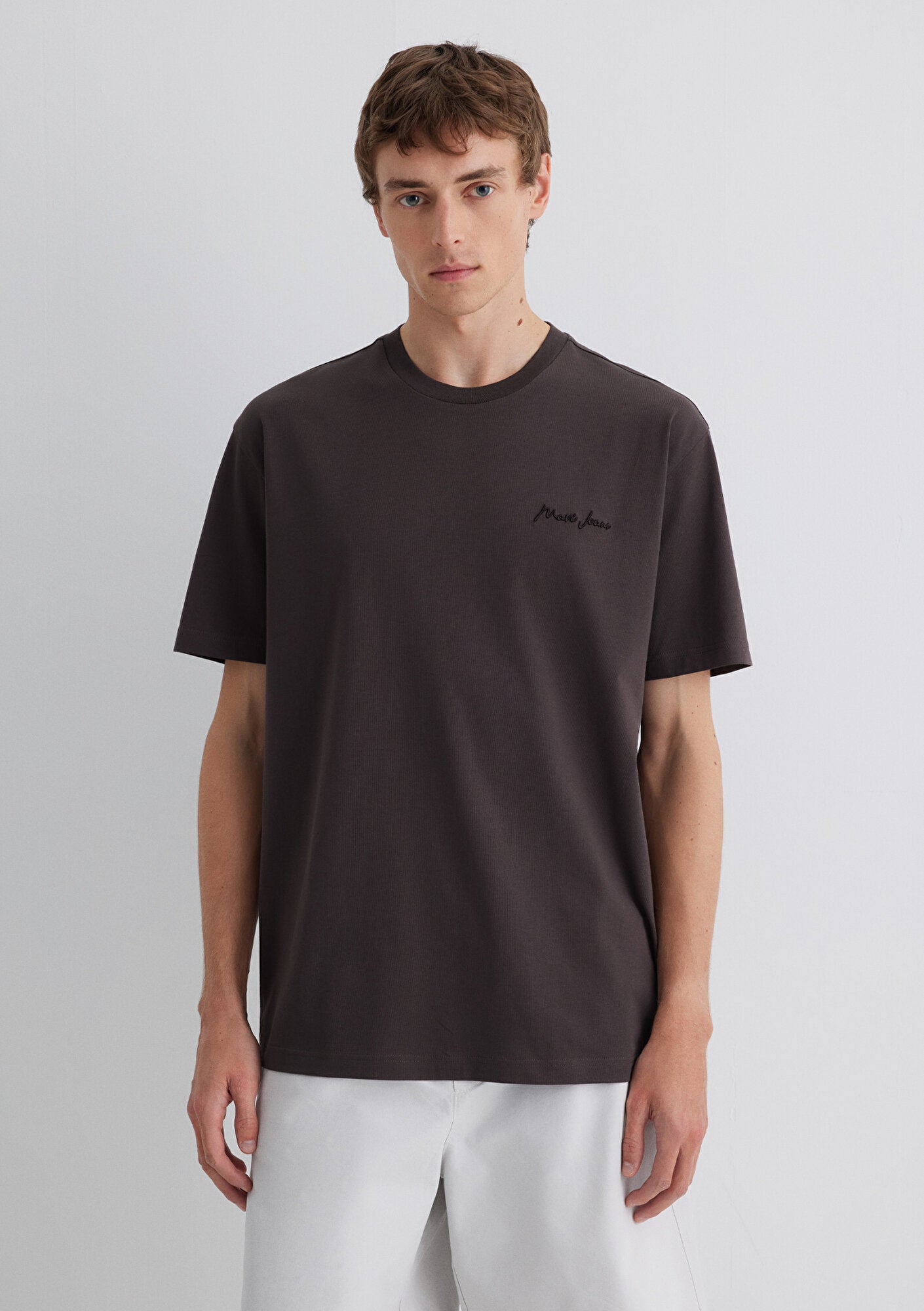 Mavi Jeans Embroidered Brown T-Shirt