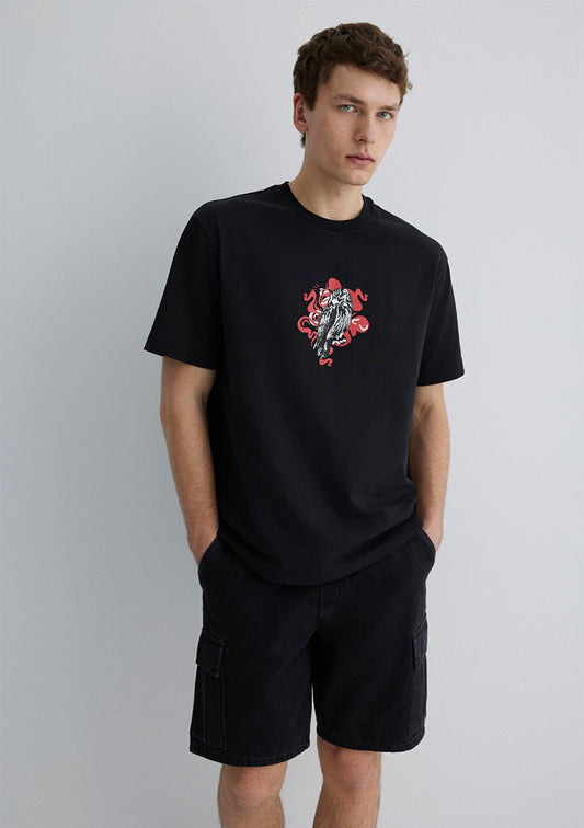 Printed Black T-Shirt