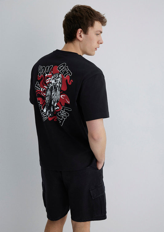 Printed Black T-Shirt