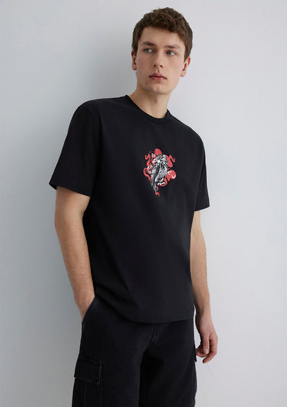 Printed Black T-Shirt