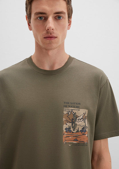 Printed Khaki T-Shirt