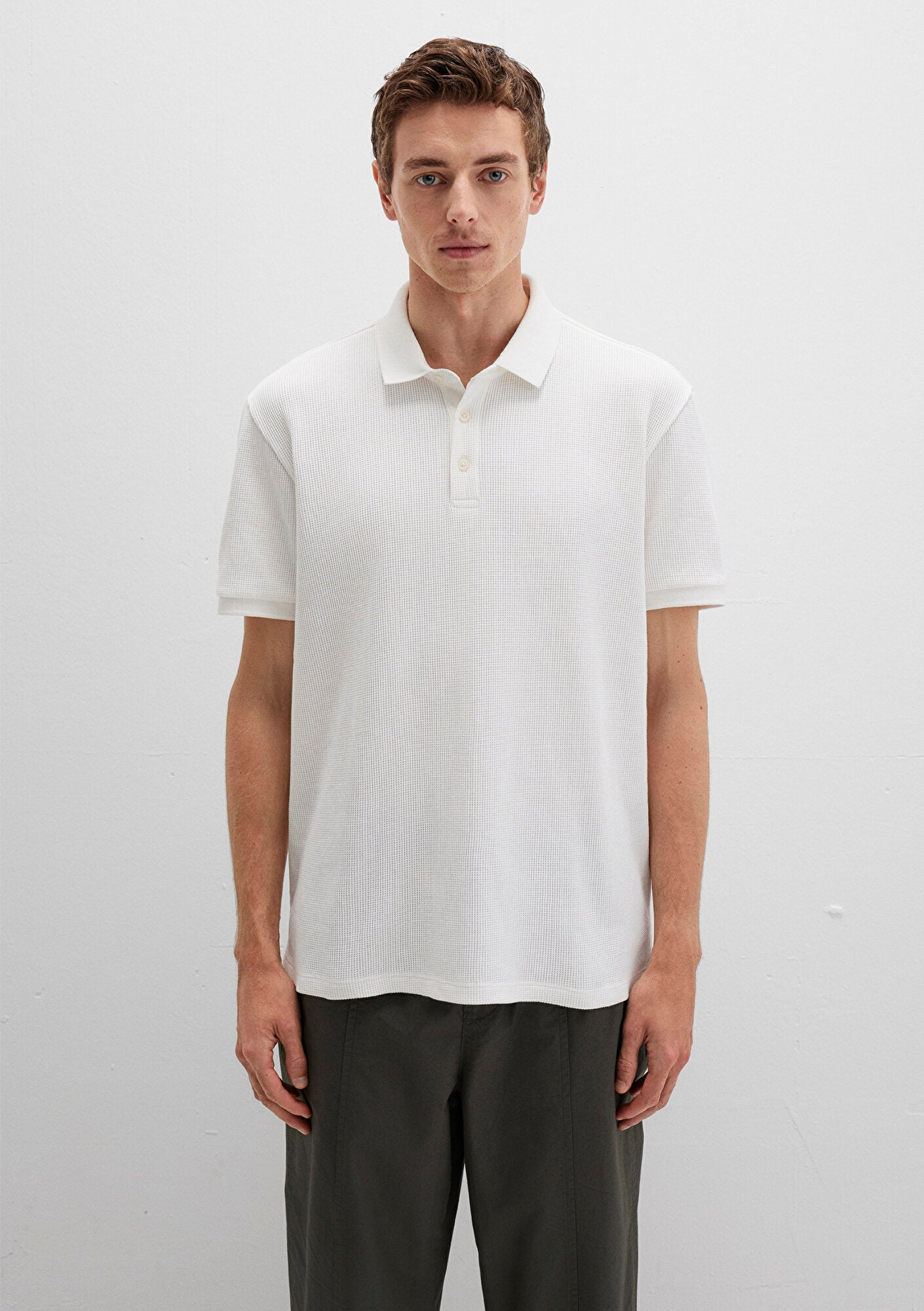 White Textured Polo T-Shirt