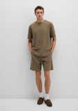 Khaki Textured Basic T-Shirt