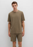 Khaki Textured Basic T-Shirt