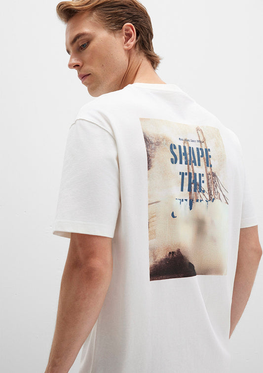 Printed Ecru T-Shirt