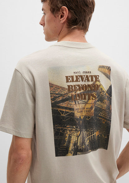 Printed Beige T-Shirt