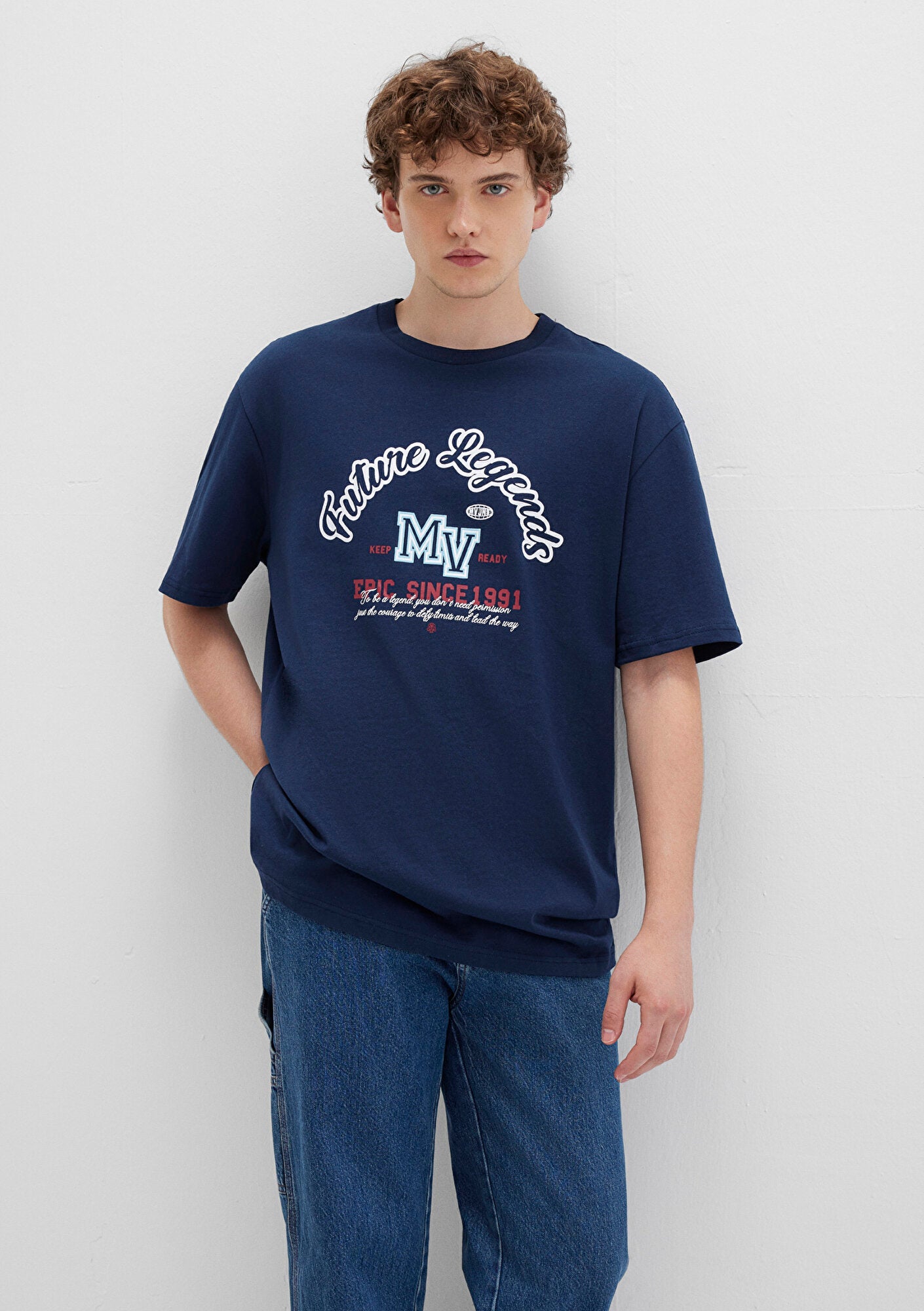 Printed Navy T-Shirt