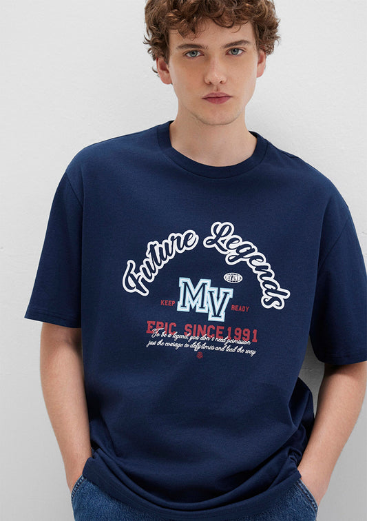 Printed Navy T-Shirt