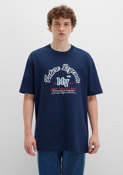 Printed Navy T-Shirt
