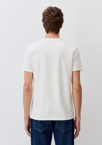 V Neck Ecru Basic T-Shirt