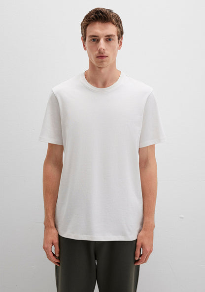 Crew Neck Ecru Basic T-Shirt