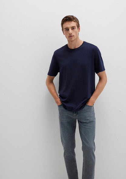 Crew Neck Navy Basic T-Shirt