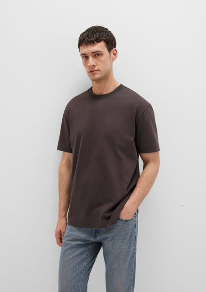 Crew Neck Brown Basic T-Shirt
