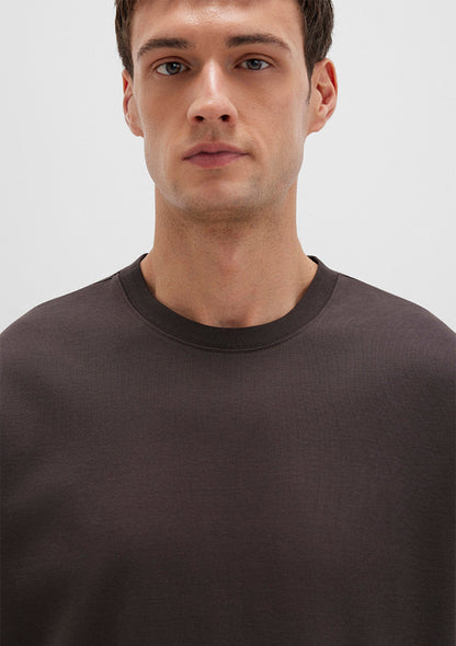 Crew Neck Brown Basic T-Shirt