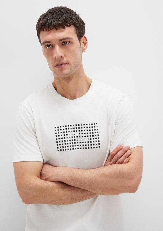 Mavi Black Printed Ecru T-Shirt