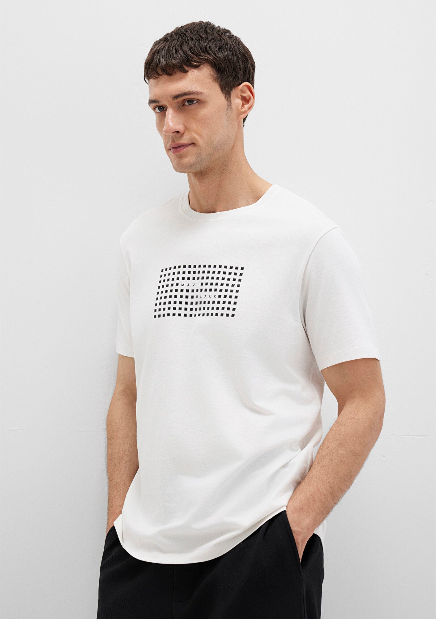 Mavi Black Printed Ecru T-Shirt