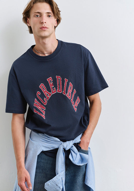 Printed Navy T-Shirt