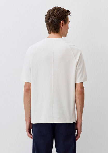 Crew Neck Ecru Basic T-Shirt