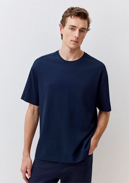 Crew Neck Navy Basic T-Shirt