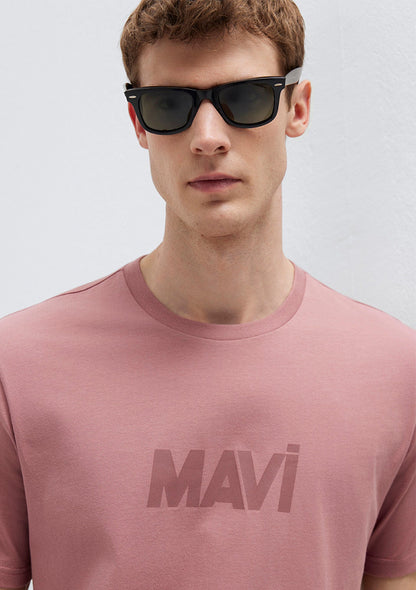 Mavi Logo Printed Pink T-Shirt