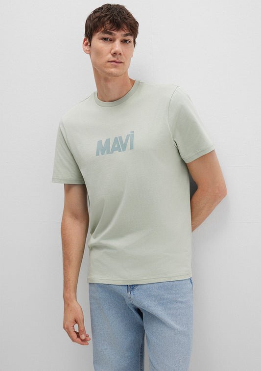 Mavi Logo Printed Green T-shirt