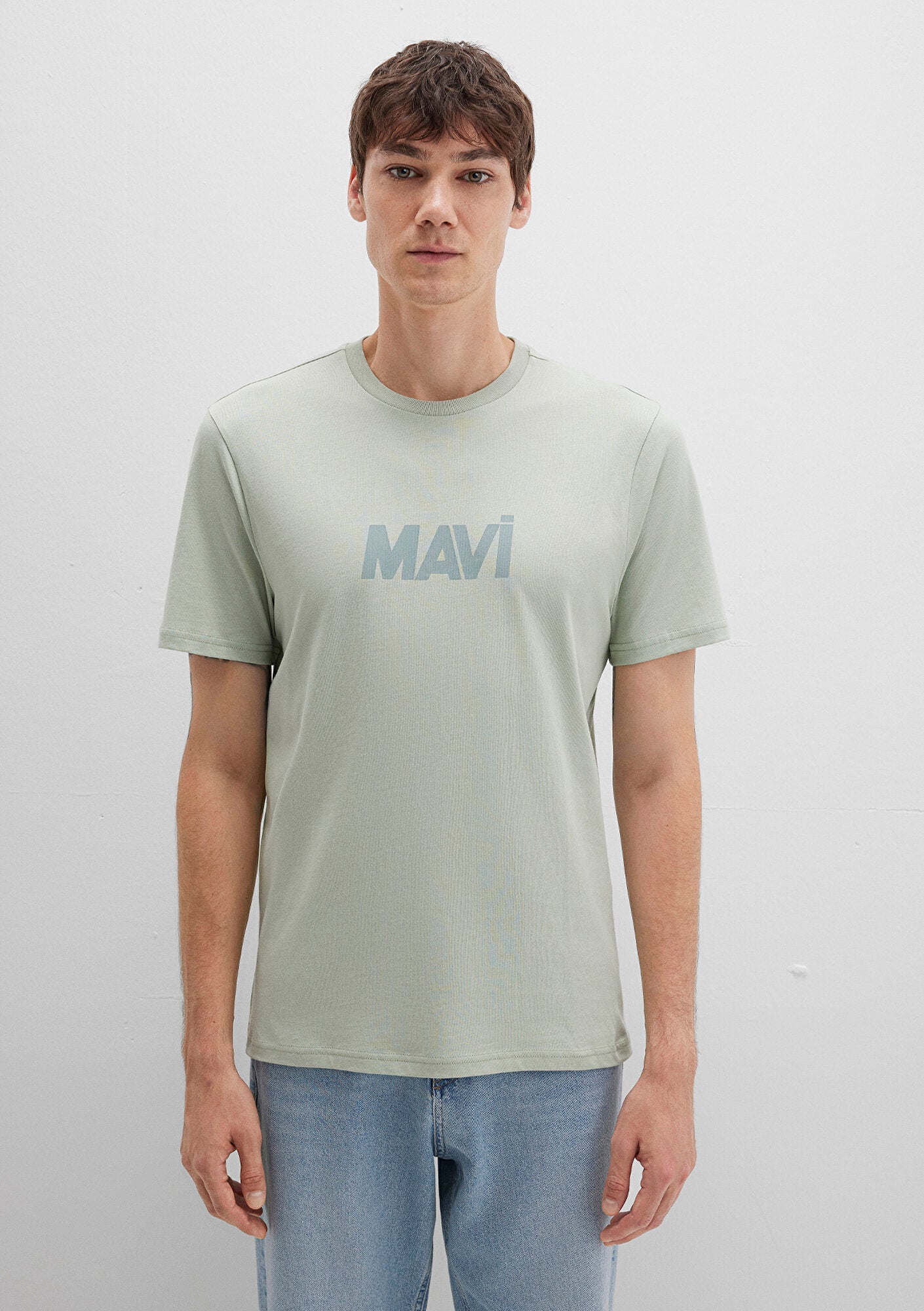 Mavi Logo Printed Green T-shirt