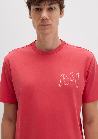 1991 Baskılı Printed Pink T-Shirt