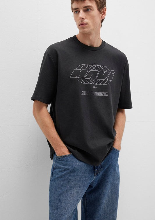 Mavi Printed Grey T-Shirt