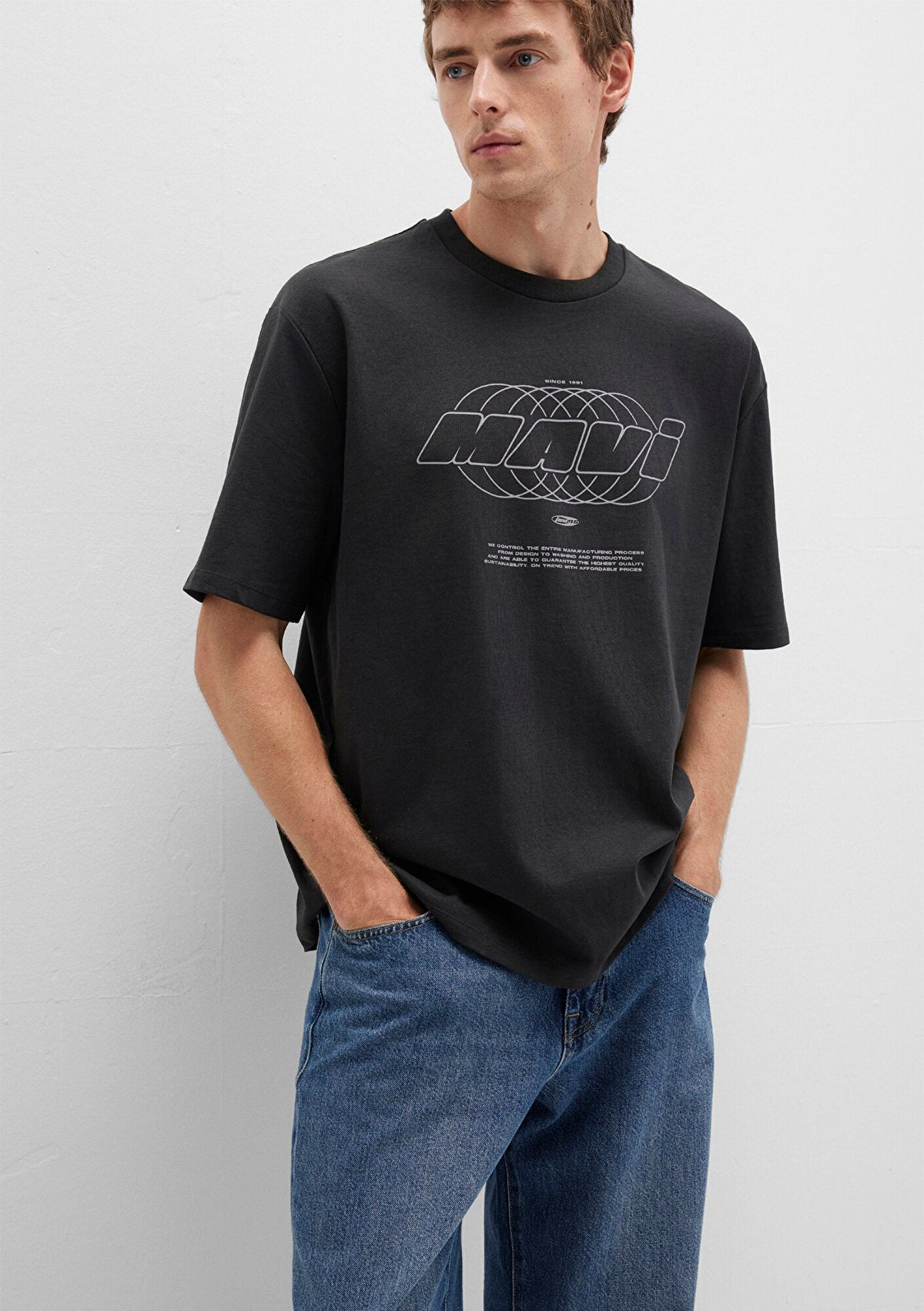 Mavi Printed Grey T-Shirt