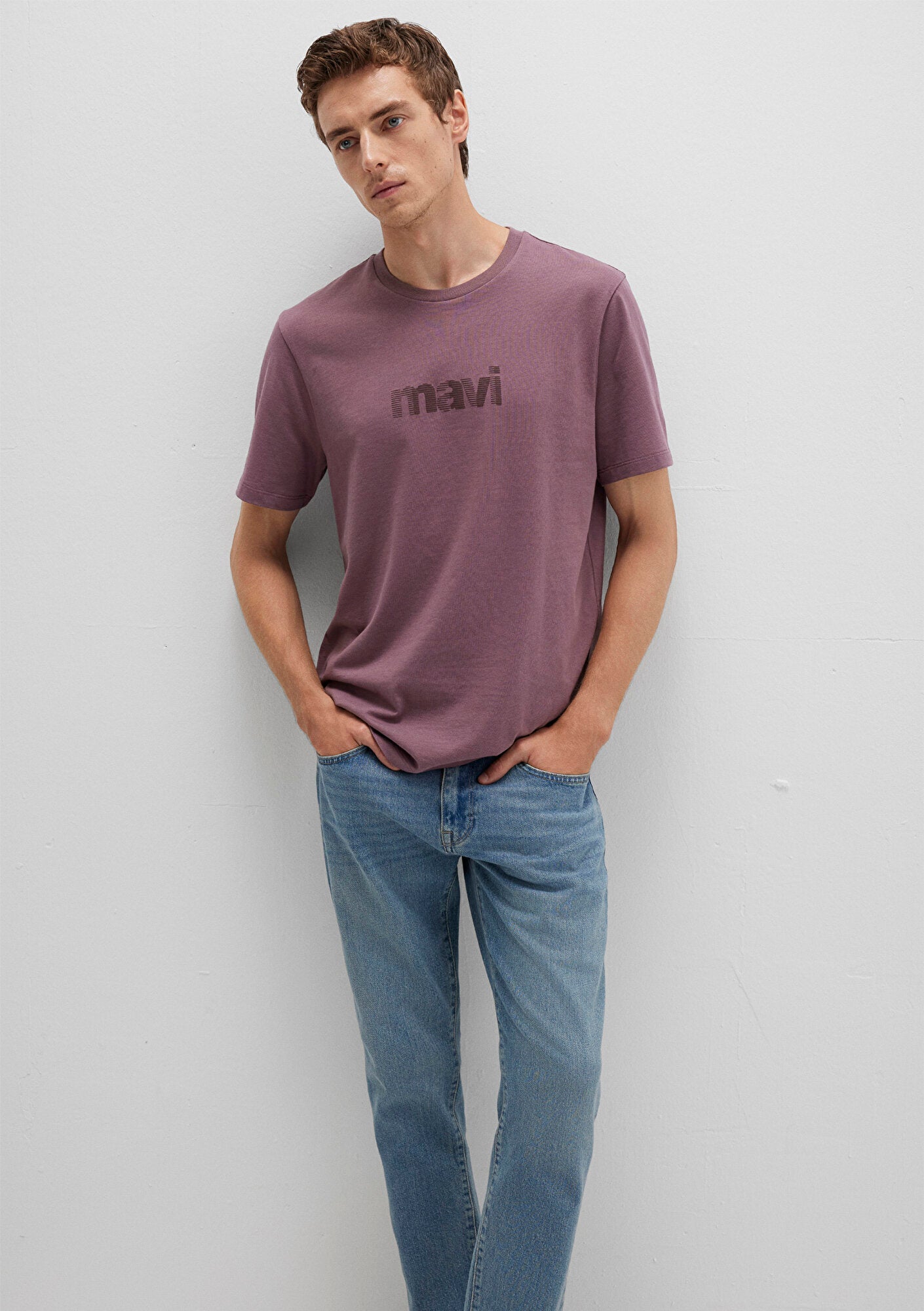 Mavi Logo Printed Purple T-Shirt